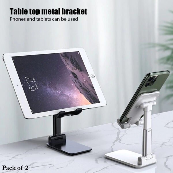 Pack Of 2 Portable Desktop Folding Lifting Bracket Mobile Phone Stand Desk Mounts For Phones - Image 7