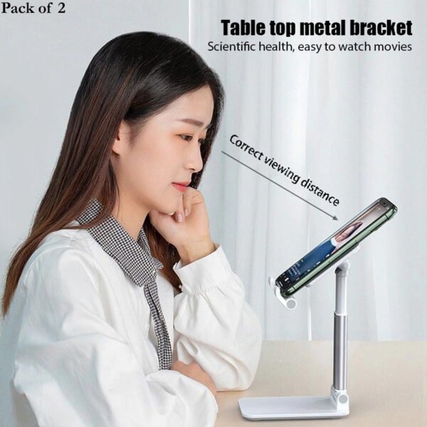 Pack Of 2 Portable Desktop Folding Lifting Bracket Mobile Phone Stand Desk Mounts For Phones - Image 8