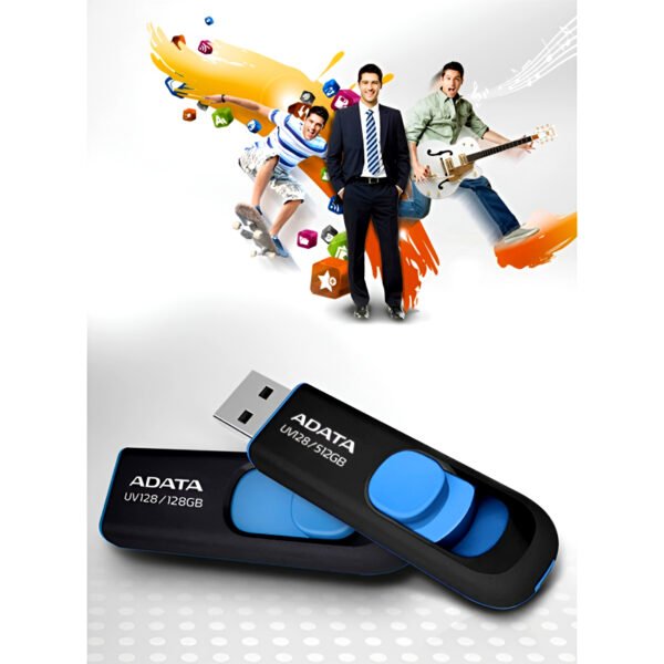 ADATA UV128 USB 3.2 Flash Drive – Sleek, Slide-Out Design | Available in 32GB, 64GB, and 128GB - Image 6