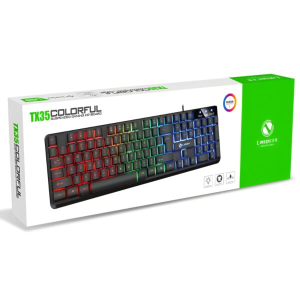 TX35 Limeide RGB Suspension Backlit Lightweight Luminous Wired Gaming Keyboard - Image 4