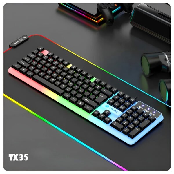 TX35 Limeide RGB Suspension Backlit Lightweight Luminous Wired Gaming Keyboard - Image 3