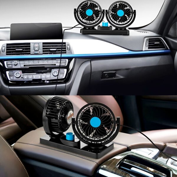 F30 Dual-Headed 360° Rotating Car Fan with Low Noise & Adjustable Airflow - Image 4